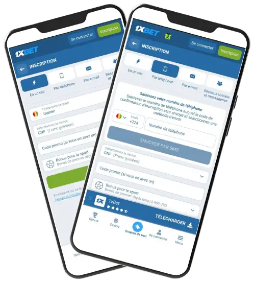 S'inscrire sur 1xBet avec le code promo